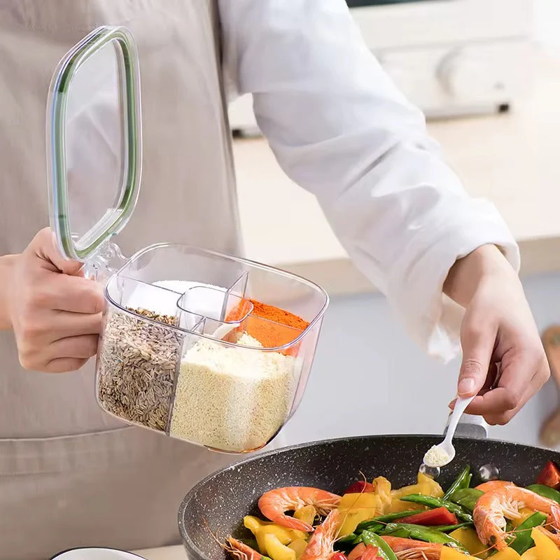 Multi-Section Spices Container with Spoon - Image 3