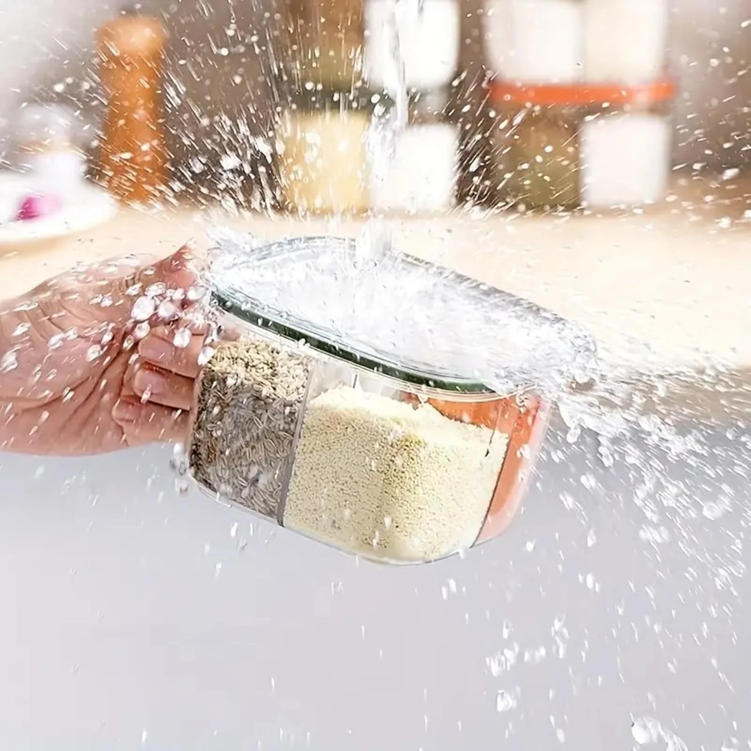 Multi-Section Spices Container with Spoon - Image 5