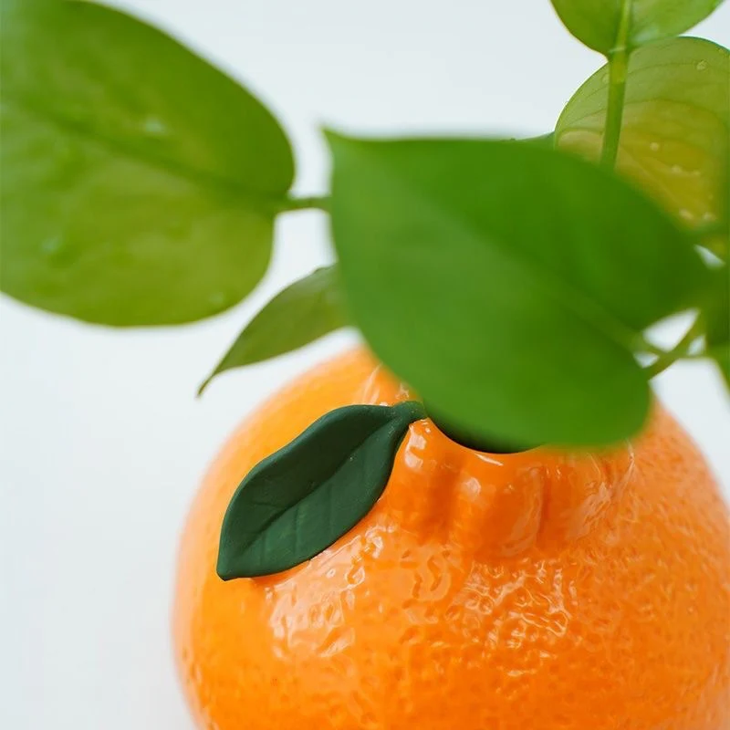 Stylish Orange-Shaped Decorative Vase - Image 4