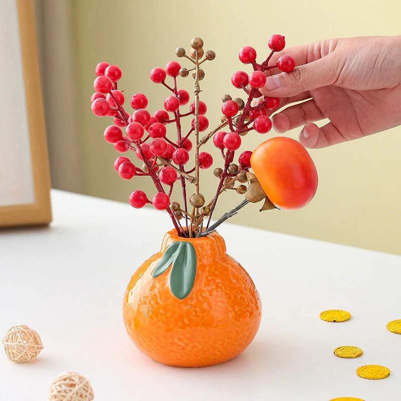 Stylish Orange-Shaped Decorative Vase - Image 5